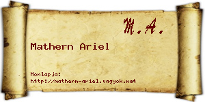 Mathern Ariel névjegykártya